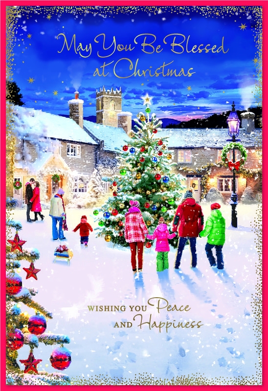 XMAS CARDS,Religious, Gathering Around the Village Tree [Packs Only]