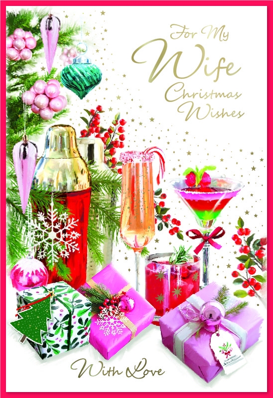 XMAS CARDS,Wife, Cocktails & Presents [Packs Only]