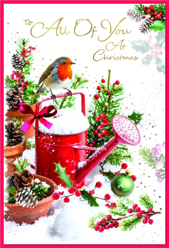 XMAS CARDS,To All of You, Robin on Watering Can [Packs Only]