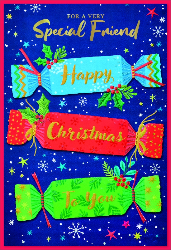XMAS CARDS,Special Friend, Christmas Crackers [Packs Only]