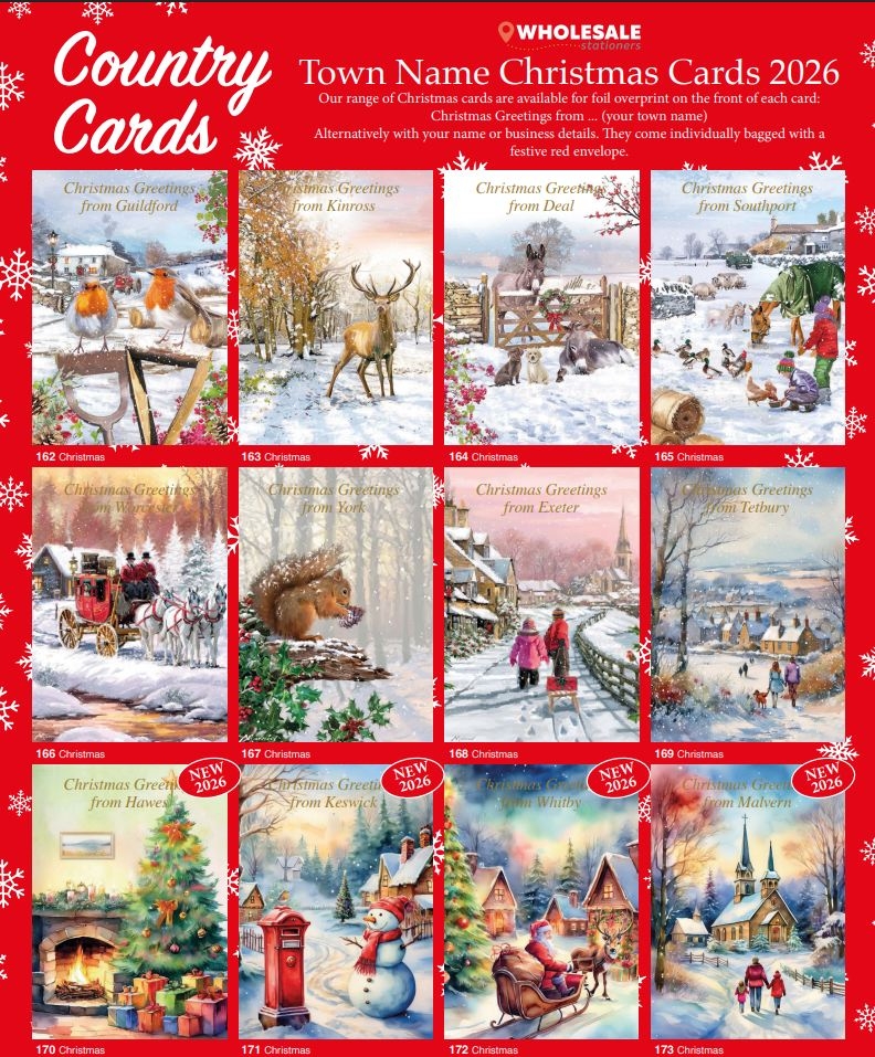 XMAS TOWN NAME CARDS, 2026 Country Cards [Packs Only]
