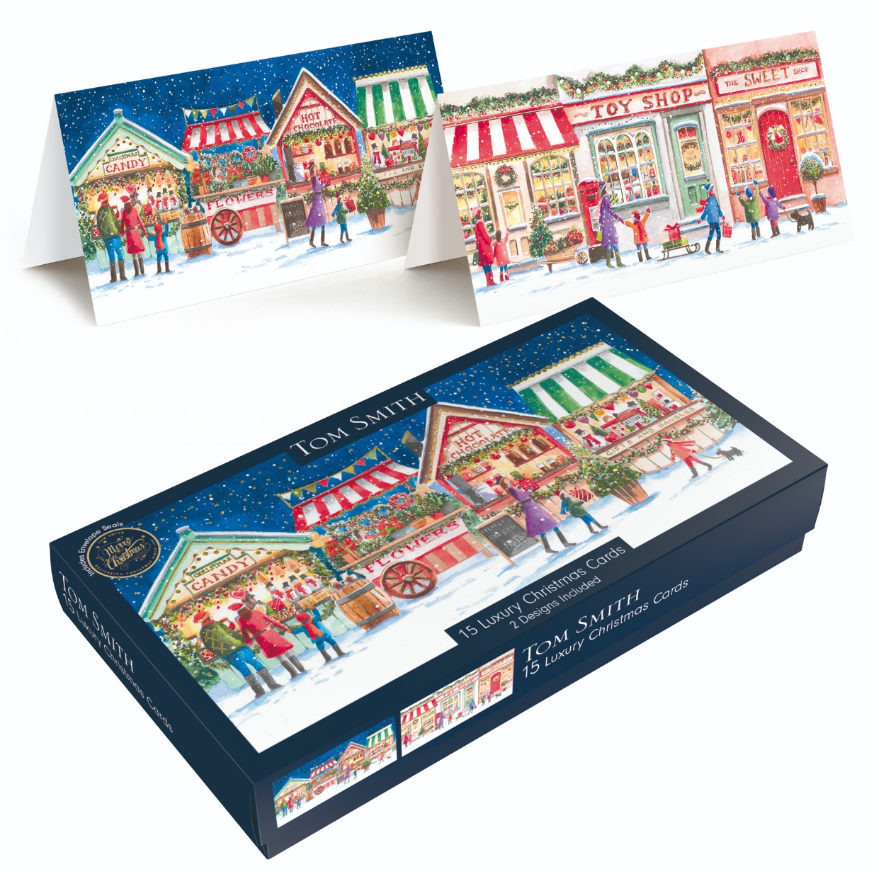 BOXED CARDS,Christmas Market Slim 15`s [Splittable]