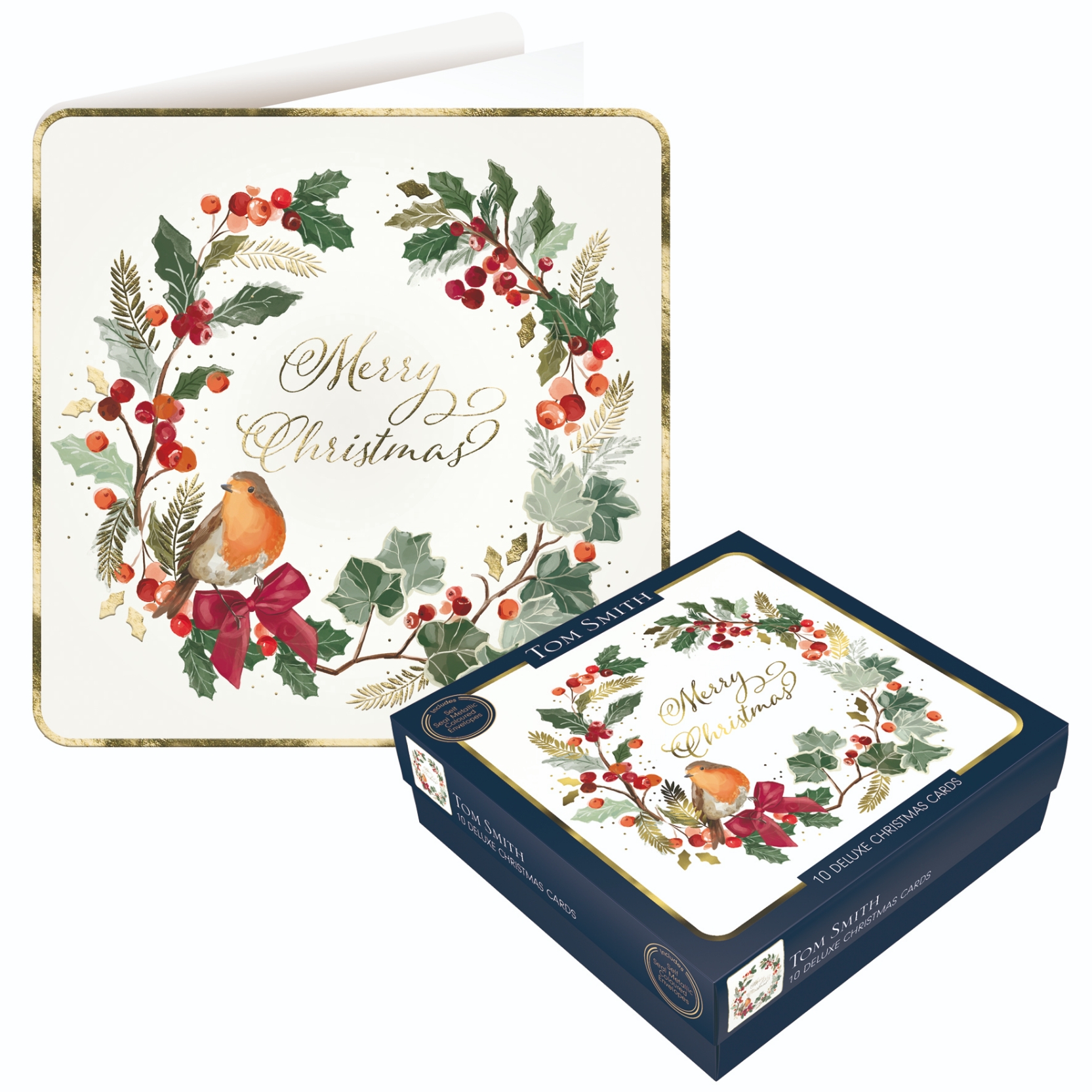 BOXED CARDS,The Christmas Nest Deluxe With Insert 10`s [Splittable]