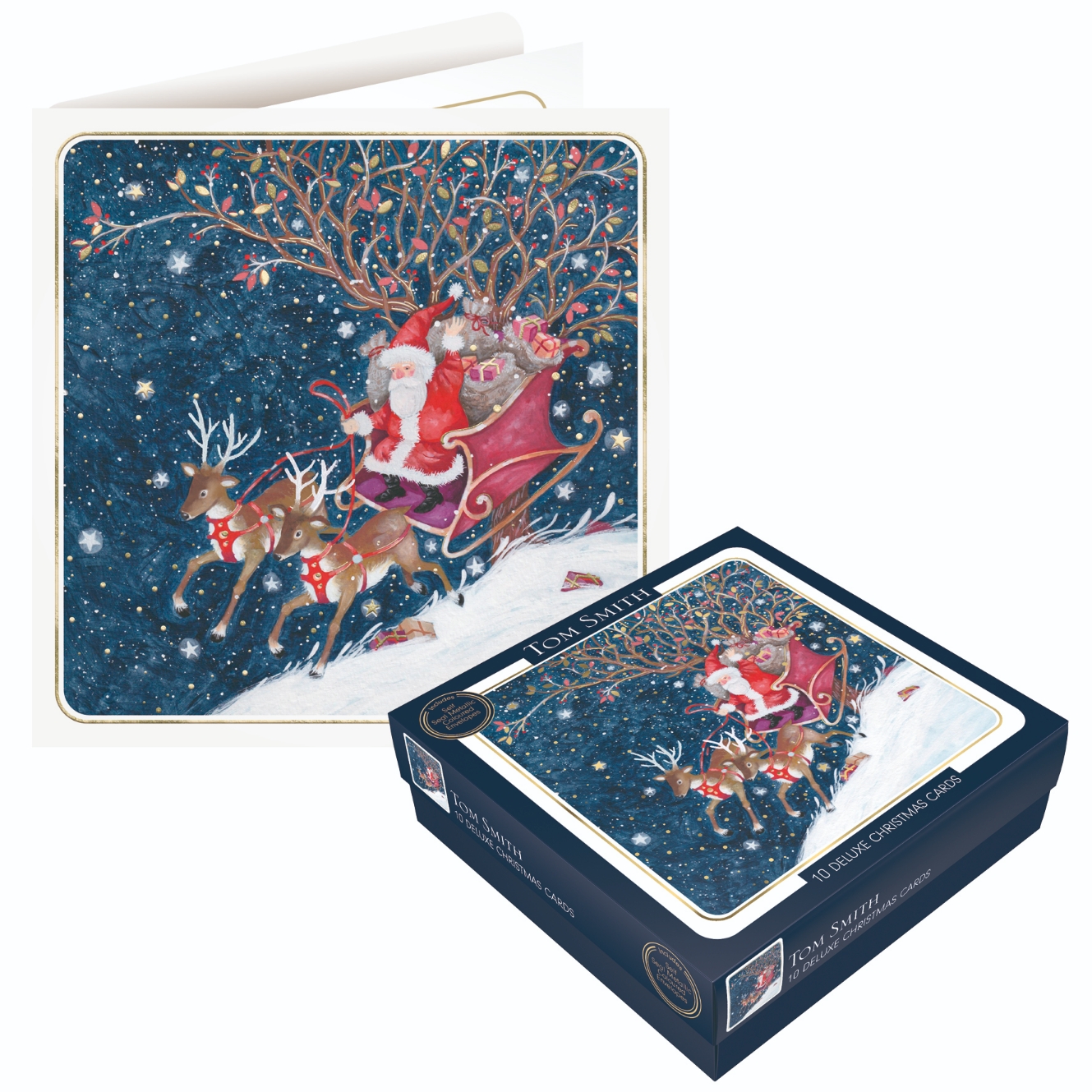 BOXED CARDS,Santa Deluxe With Insert 10`s [Splittable]