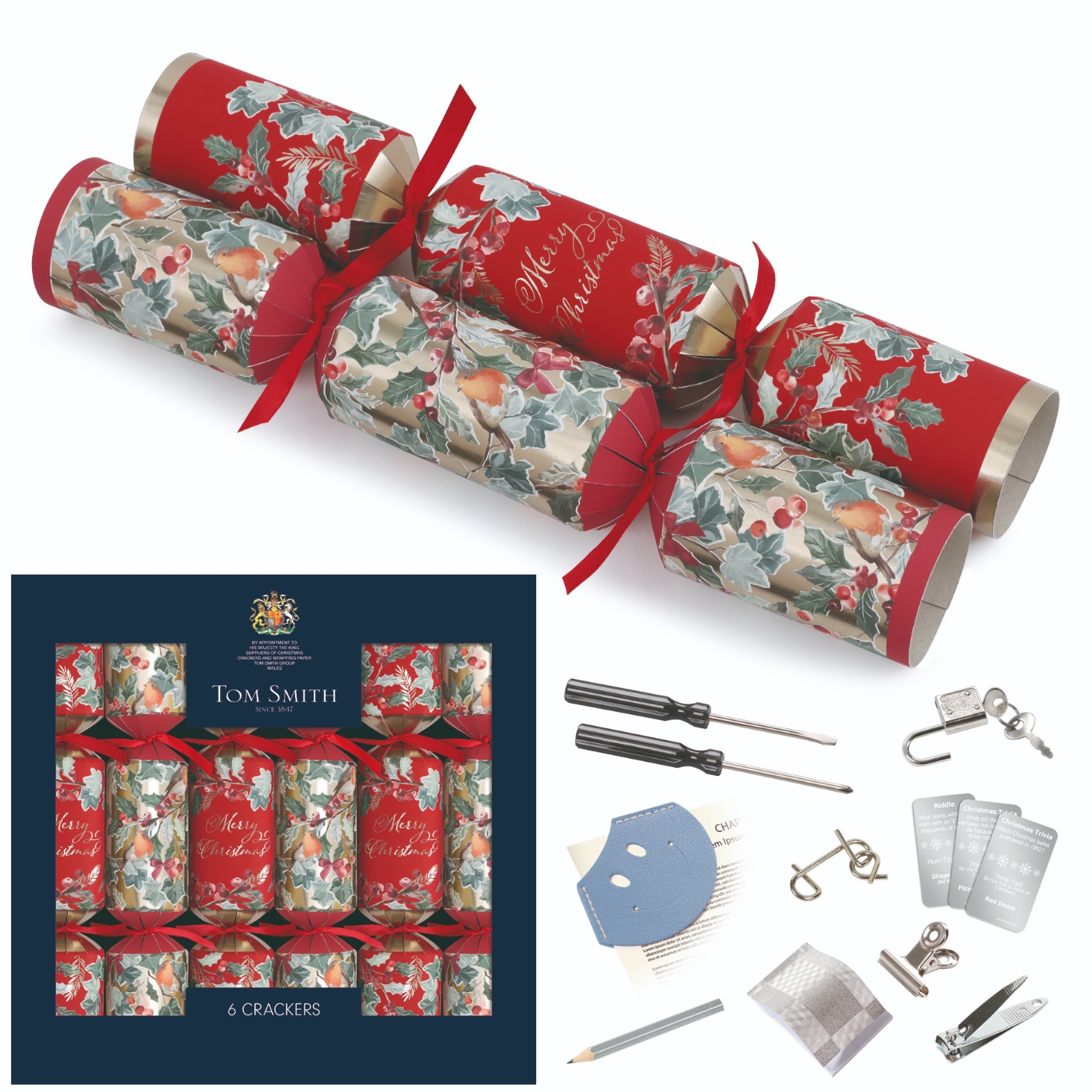 CRACKERS,35cm The Christmas Nest 6`s