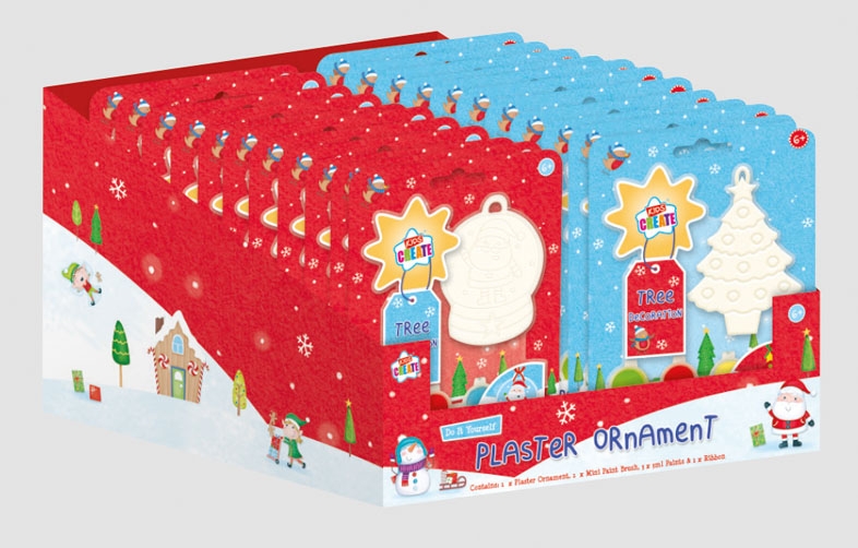 PAINT YOUR OWN,Ornament Plaster 2 Assorted H/pk [Splittable]