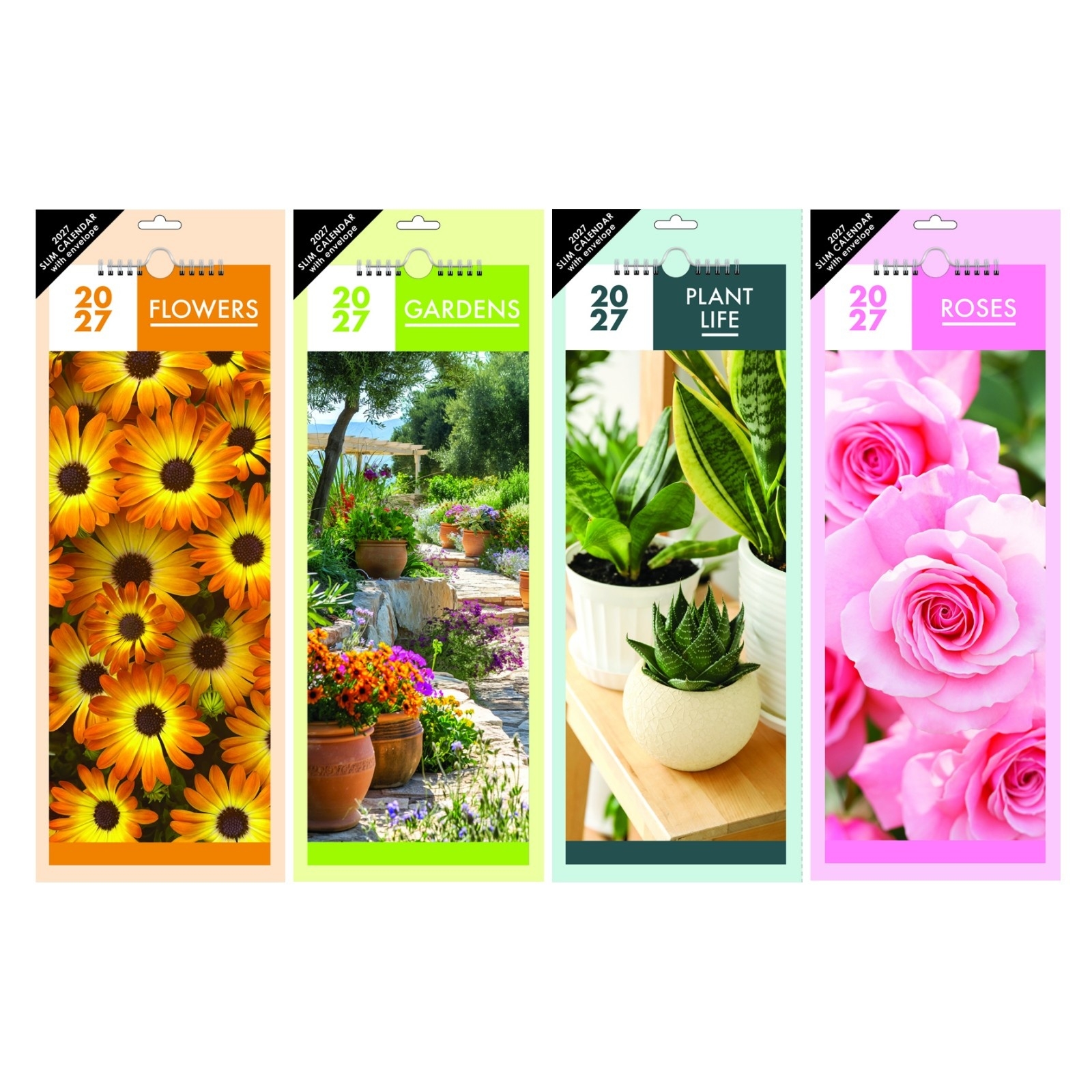 CALENDAR, Slim, Flowers, Gardens & Plants, 4 Assorted 2027 [Packs Only]