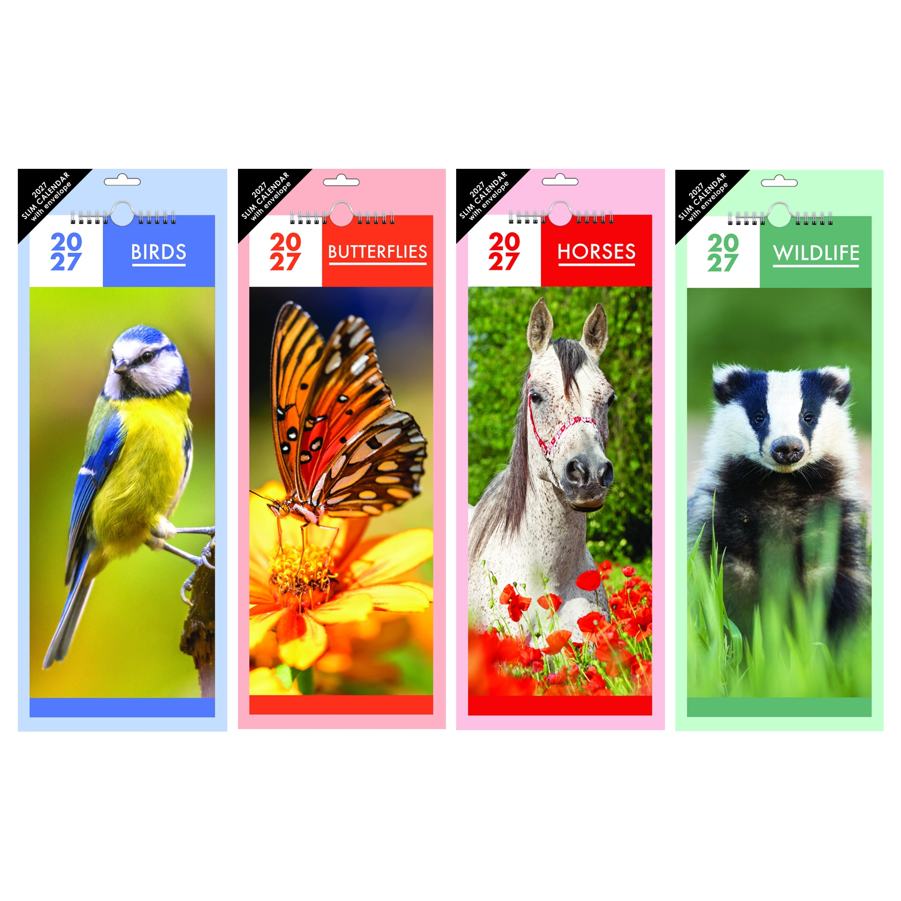 CALENDAR, Slim, Horses, Birds, & Wildlife 4 Assorted 2027 [Packs Only]