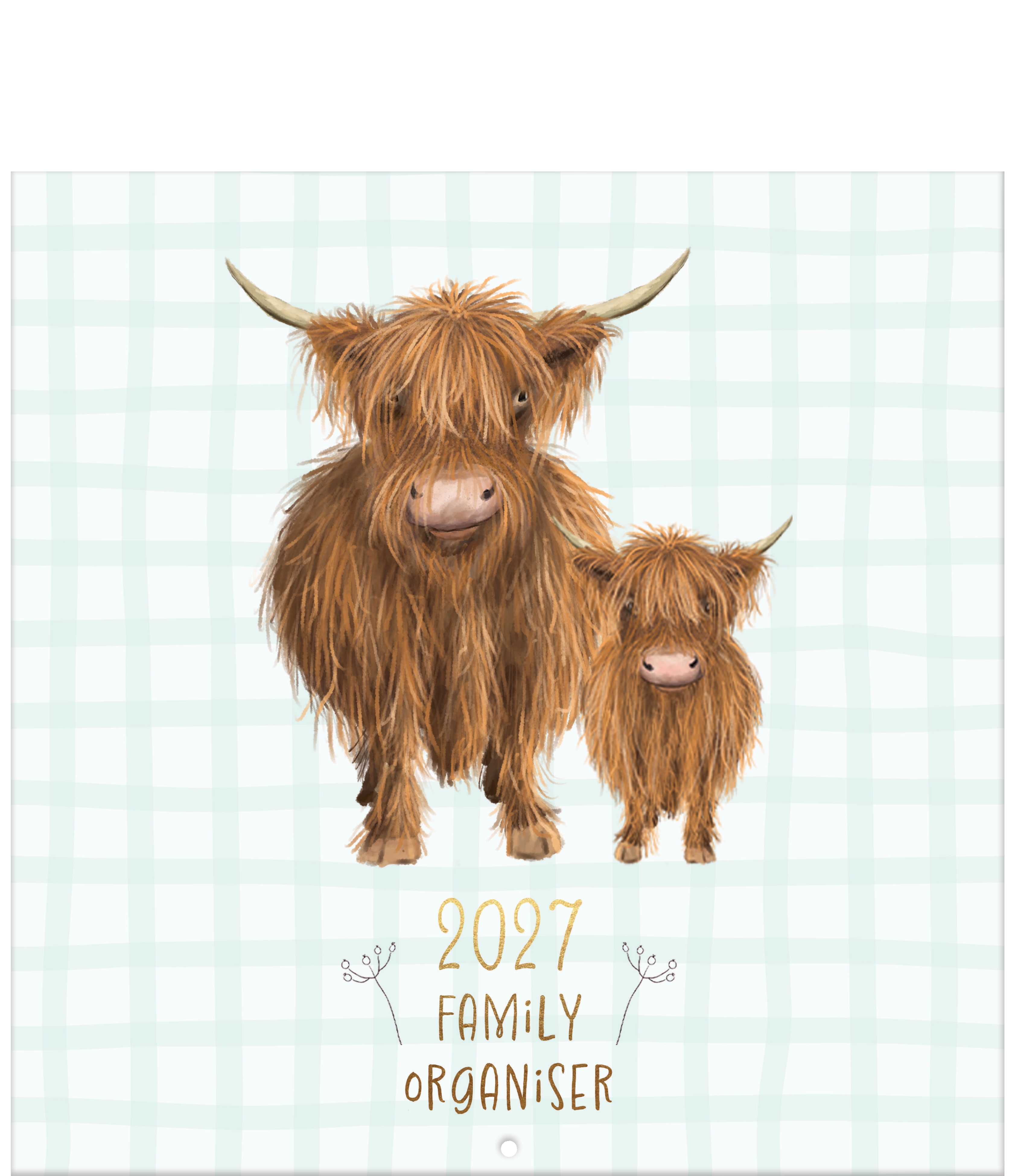 CALENDAR,Family Organiser Botanical Bliss/Highland Cow 2 Asst 2027 H/pk [Packs Only]