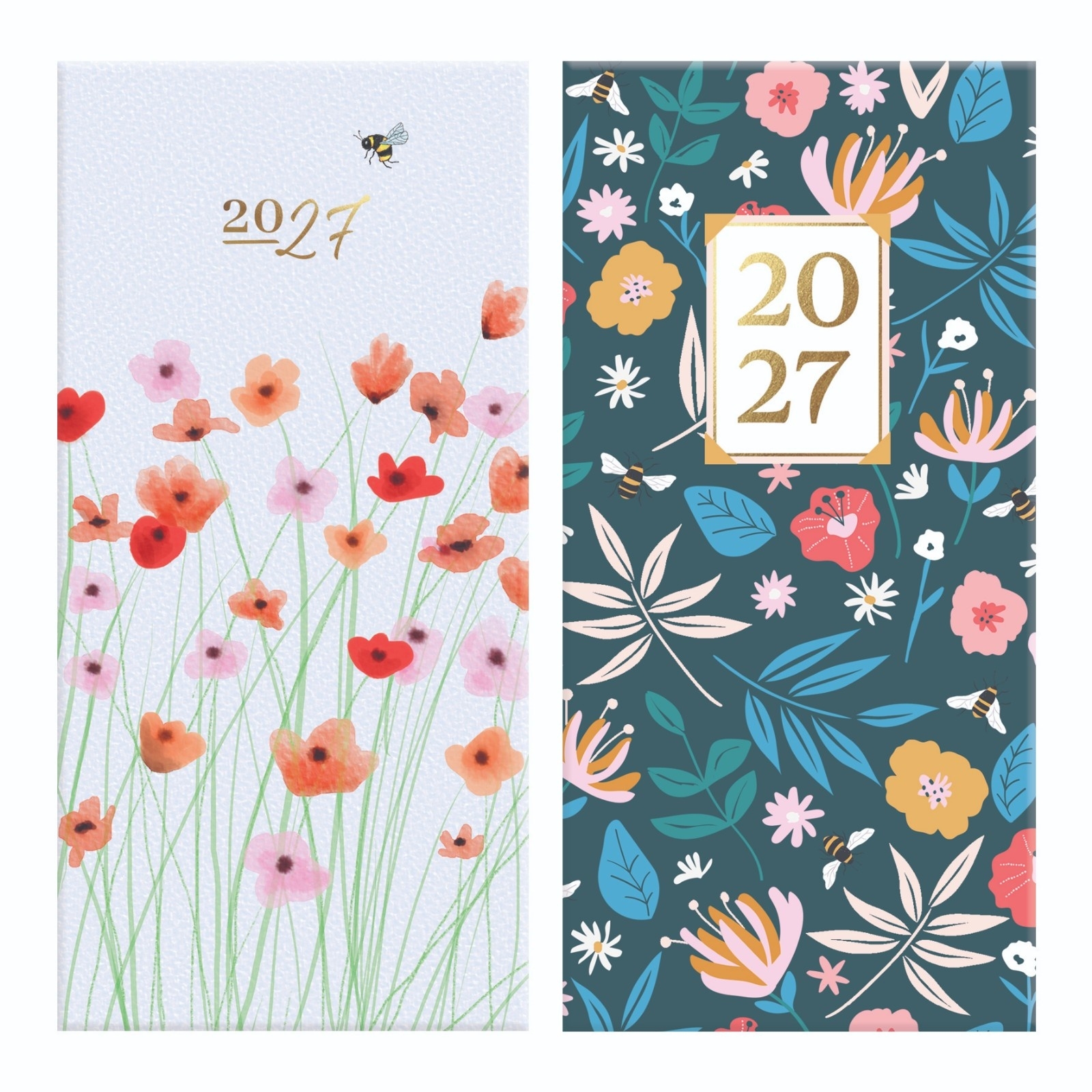 DIARY, Slim Week To View Floral 2 Assorted 2027 Assorted [Packs Only]
