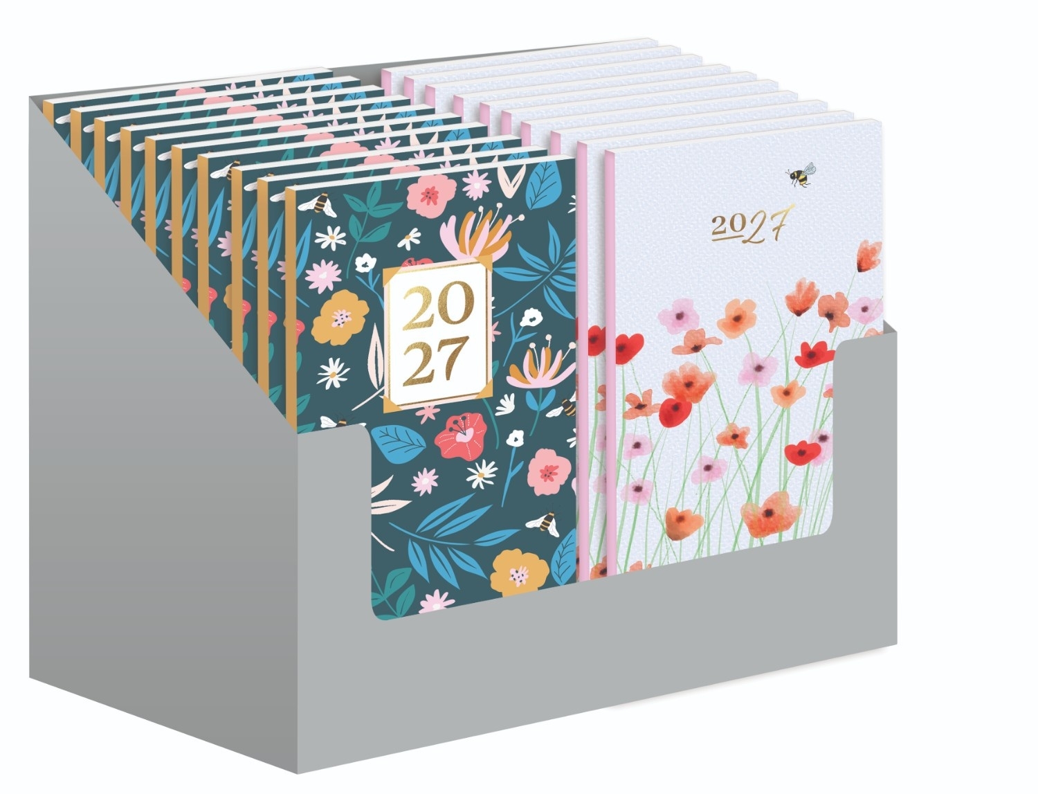 DIARY, Slim Week To View Floral 2 Assorted 2027 Assorted [Packs Only]
