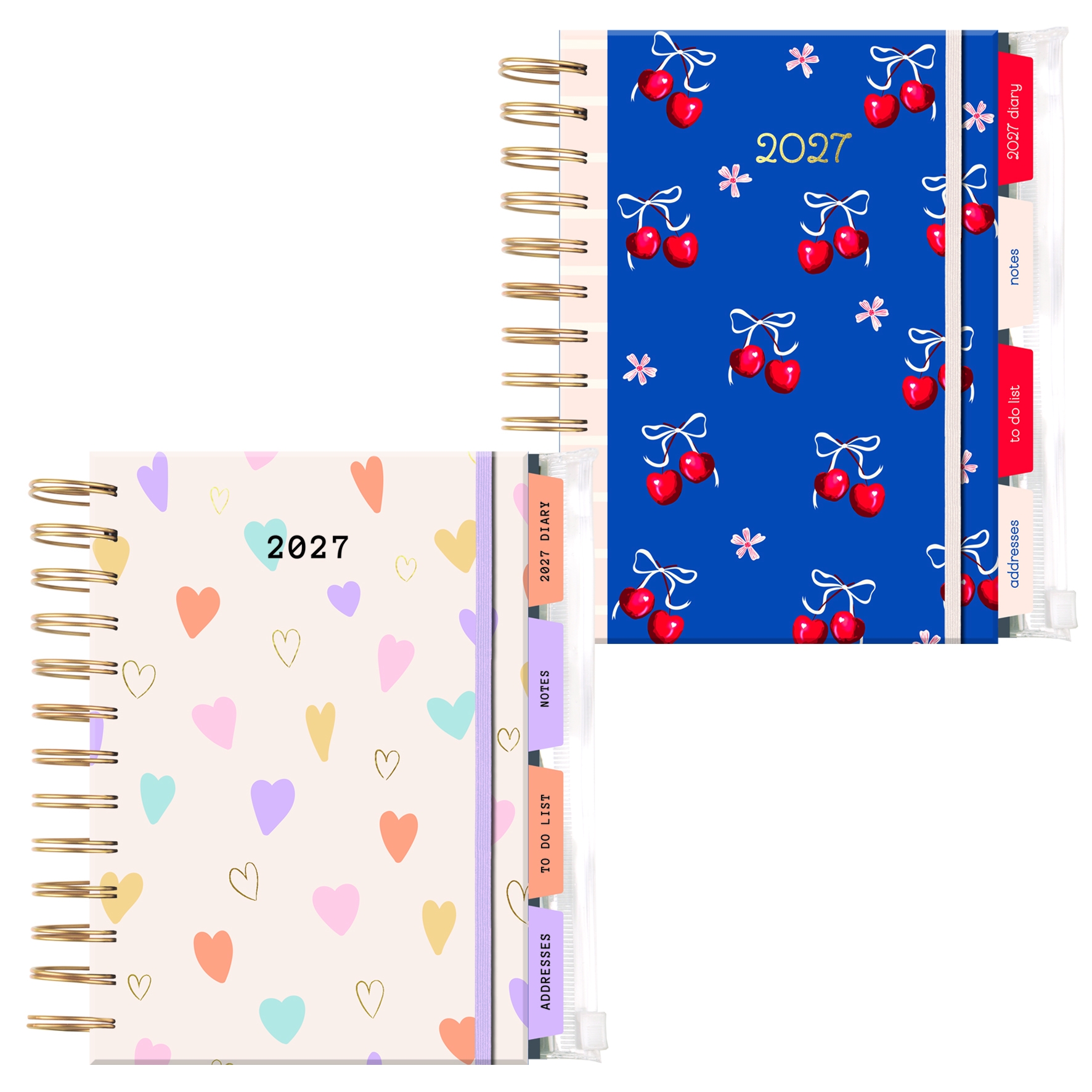 DIARY,A5 Organiser Hearts/Cherries Week to View 2027 [Splittable]