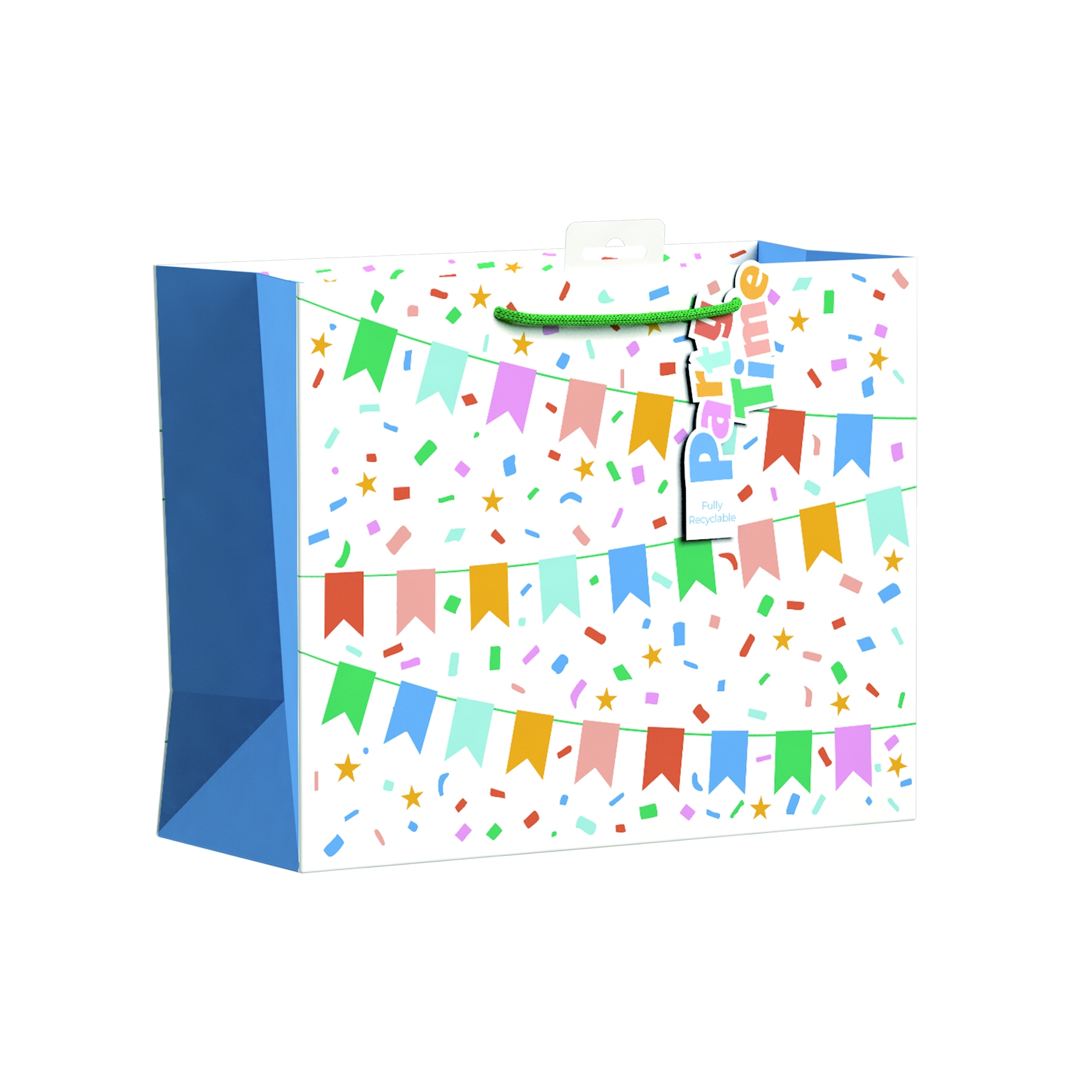 GIFT BAG,Confetti Bunting, Shopper, (Large) [Packs Only]