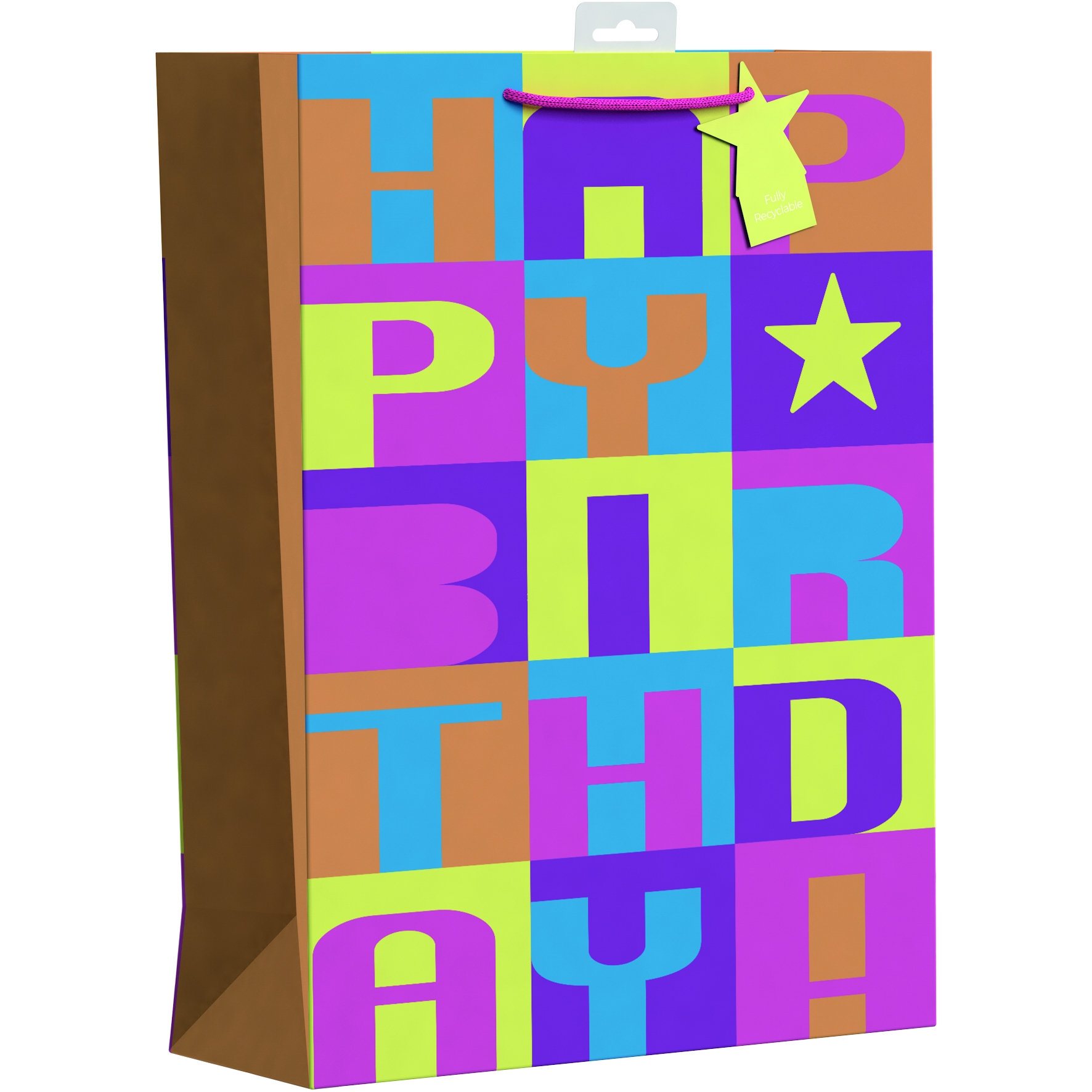 GIFT BAG,Neon Block Text (Extra Large) [Packs Only]