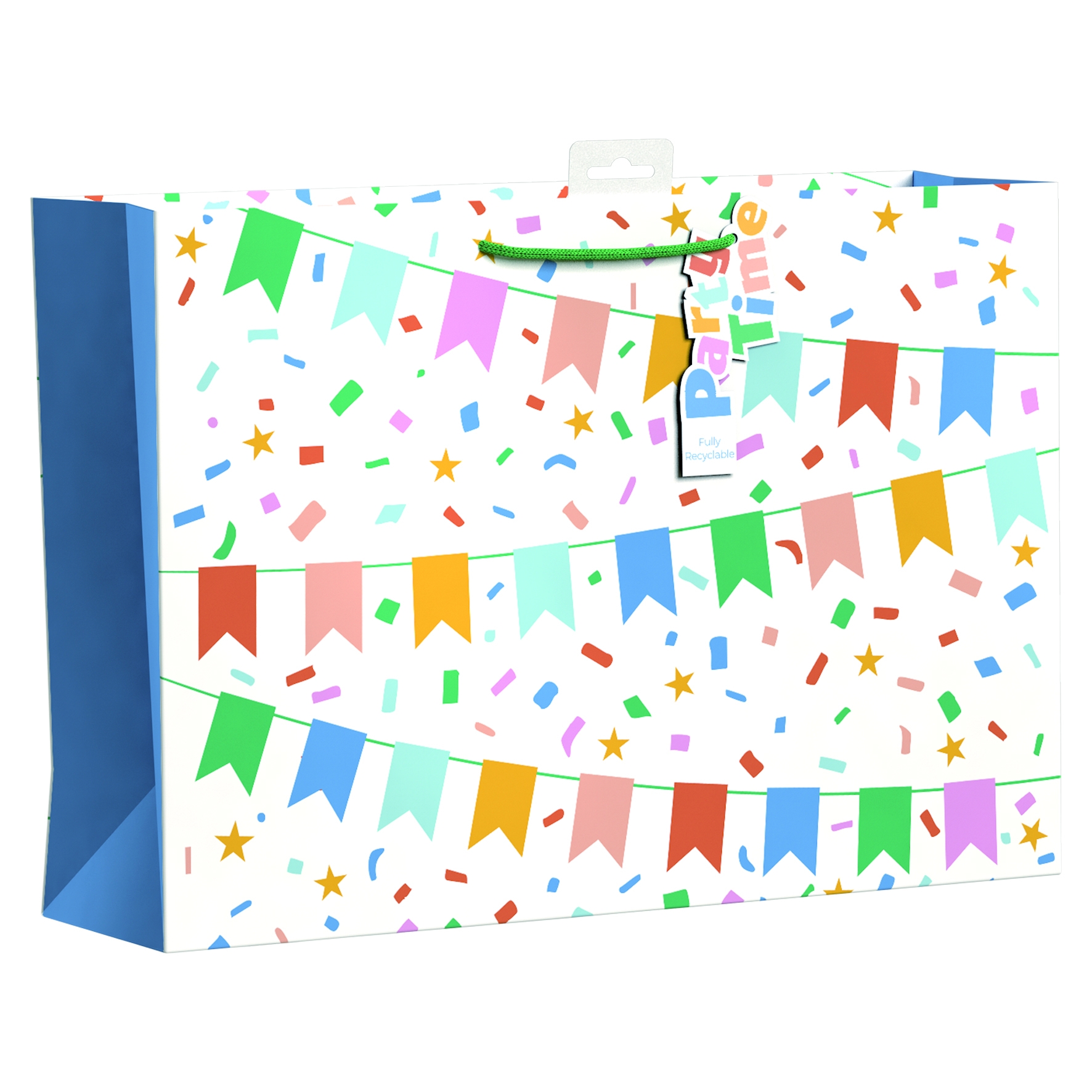 GIFT BAG,Confetti Bunting, Shopper (Extra Large) [Packs Only]