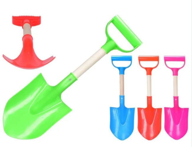 SPADE,Shield Stubby, Wooden Handle, 3 Asst Col. 36cm [Packs Only] BU1276