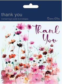 THANK YOU CARD,Flowers 6`s [Packs Only]