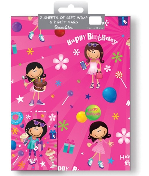 GIFT WRAP PACKETS, Pink Birthday [Packs Only]