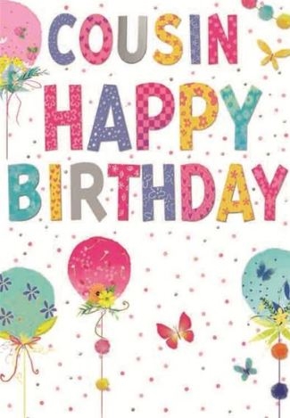 BIRTHDAY CARDS,Cousin Floral Balloons [Packs Only]