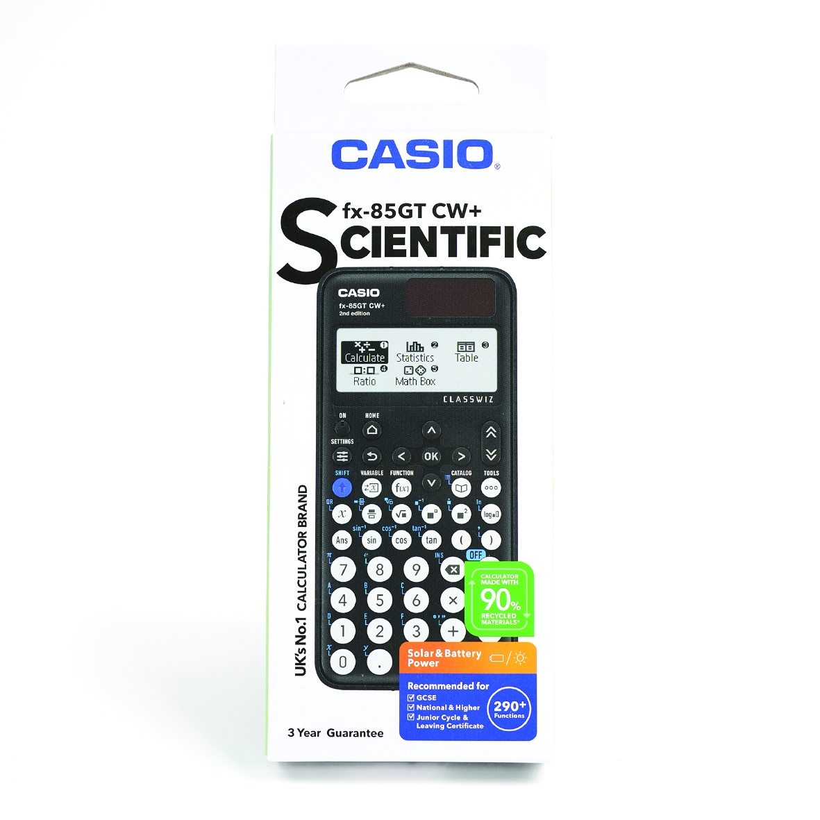 CALCULATOR, Casio Scientific, Dual Power Black - FX-85GTCW+-W-UT