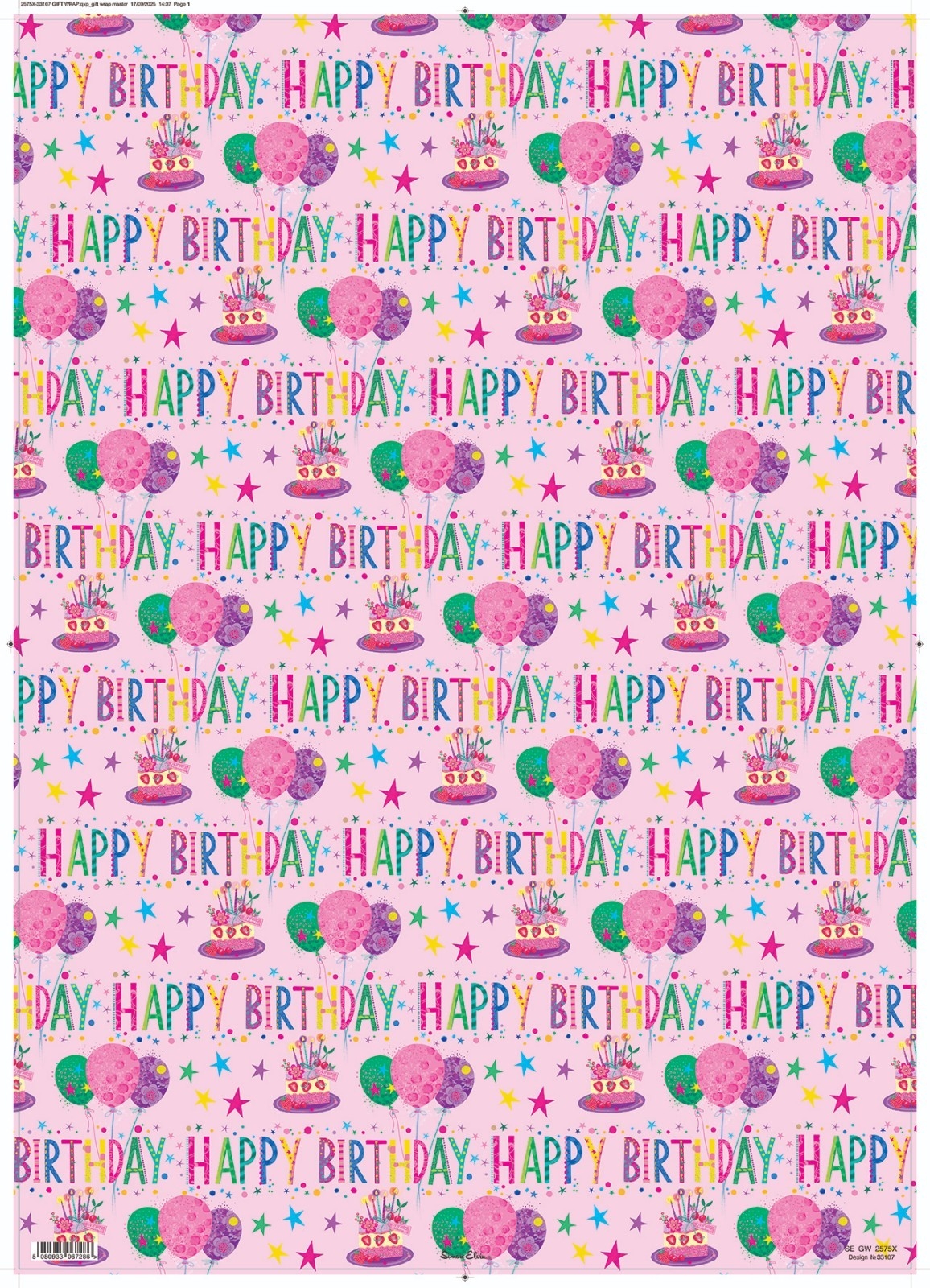 GIFT WRAP,Balloons and Cakes Juvenile [Packs Only]