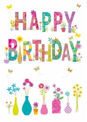 BIRTHDAY CARDS, Text With Flowers [Packs Only]