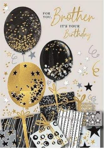 BIRTHDAY CARDS,Brother Ballons & Presents [Packs Only]