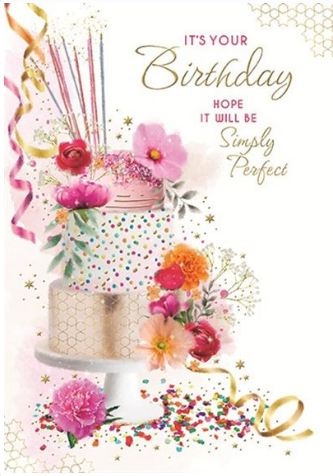BIRTHDAY CARDS, 6`s Cake & Flowers [Packs Only]