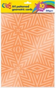 CARD,A4 Patterened Geometric 10`s H/pk (Cre8) [Packs Only]