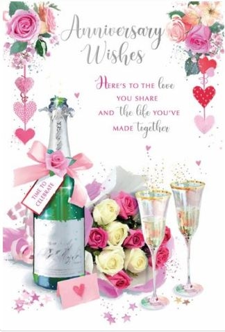 ANNIVERSARY CARDS,Your Champagne,Floral & Flutes [Packs Only]