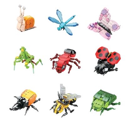 MICRO BLOCK SET, Insect Collection 9 Assorted Boxed CDU [Packs Only]