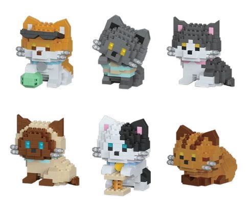 MICRO BLOCK SET, Cat Collection 6 Assorted Boxed CDU [Packs Only]