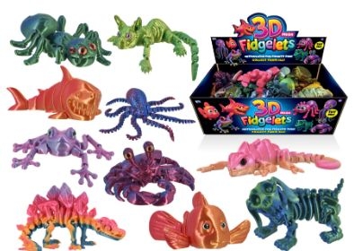 3D FIDGELETS,Mega, Articulated For Fidgety Fun! 10 Assorted CDU [Packs Only] TY4753