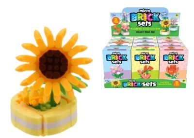 MICRO BRICK SET,Flower Collection 12 Assorted Boxed CDU [Packs Only]